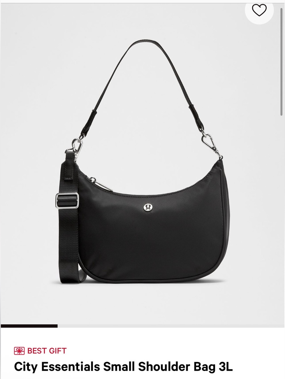lululemon athletica City Essentials Small Shoulder Bag with Silver Logo Accent - Picture 9 of 13